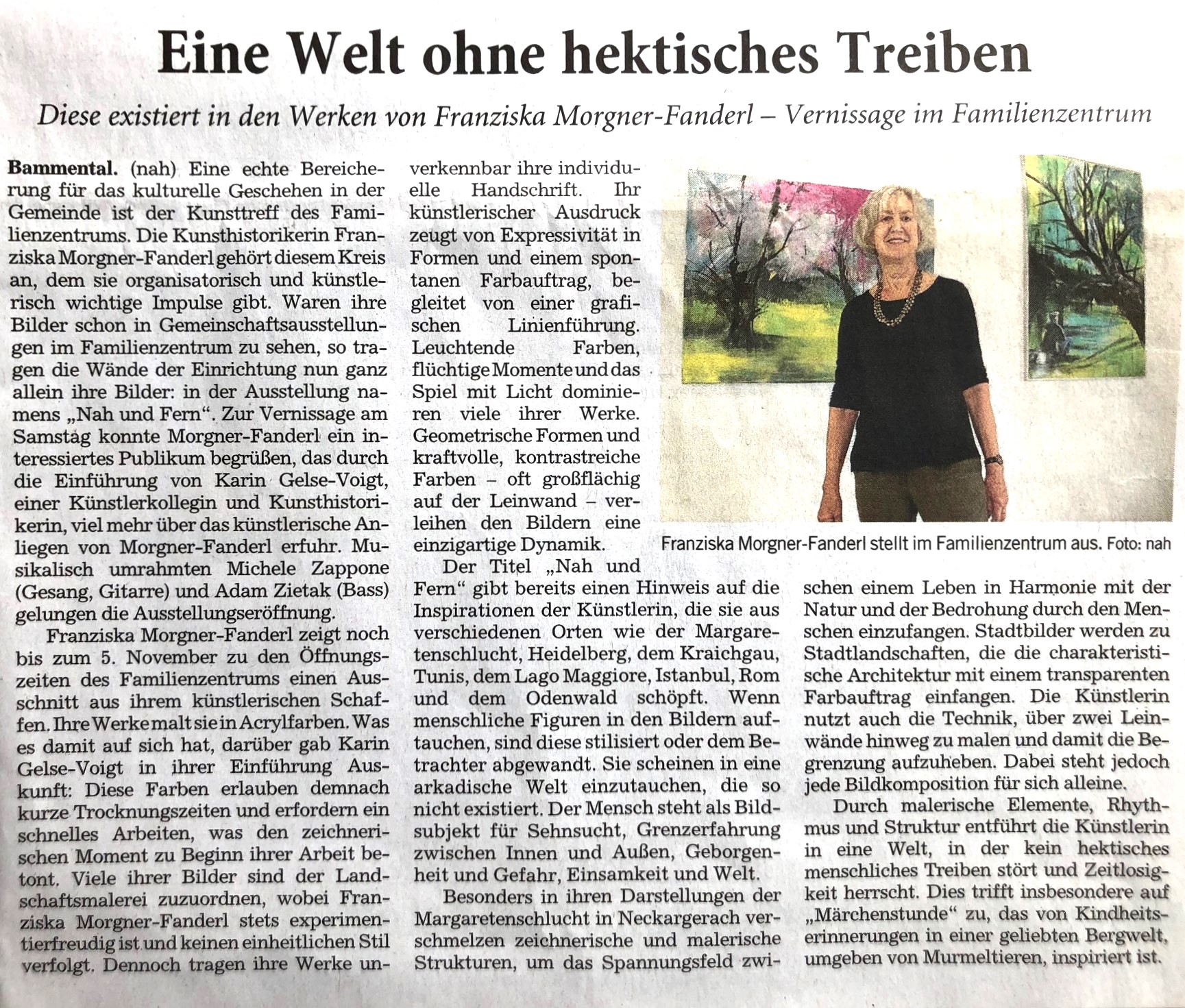 Ausstellung im Familienzentrum - Franziska Morgner-Fanderl